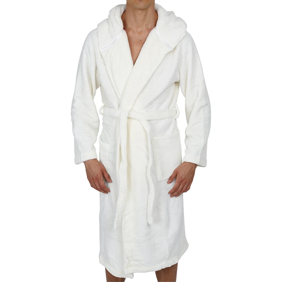 Hombre - Albornoz con Capucha - ROPA CORAL POLAR - SÚPER SUAVE Peso Pesado - Vendedor de EE. UU.  Foto 2 de 4