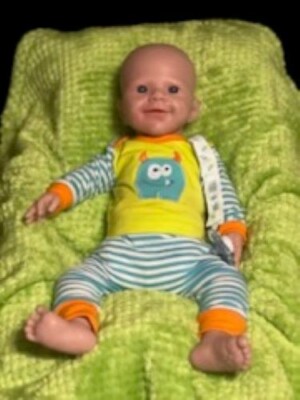 Hug me, Kiss me-I Luv U-  5+ lb. ''Bobbie, full platinum silicone reborn doll 18''