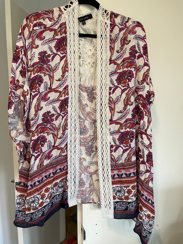 Colleen Lopez Printed Woven Topper Ruana Size XS X-Small New Without Tags HSN