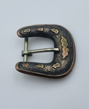 Silverado Vintage Sterling Silver 10k Gold Mixed Metal Belt Buckle
