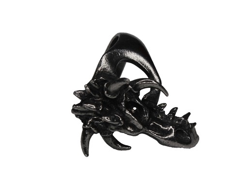 Dual Skulls Cloth and Pewter Wristband by Alchemy Gothic B52RARE