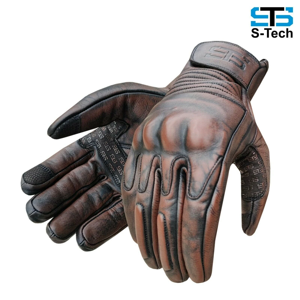 Guanti In Vera Pelle Di Agnello Morbida Per Moto E Uso Quotidiano: Modello Unisex Con Vestibilità Alle Nocche, Colore Marrone Chiaro, Taglia Media