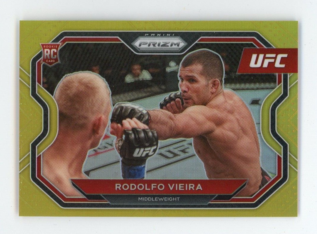 2021 Panini Prizm UFC Rodolfo Vieira RC Gold /10 Refactor Rookie SP Middleweight