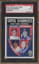2002 NY YANKEES signed BOBBY RICHARDSON & TONY KUBEK - topps super teammates