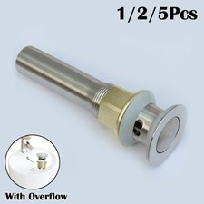 1 1/2" Pop Up Drain Bathroom Sink w/ Overflow Wash Basin Core Bounce Stopper