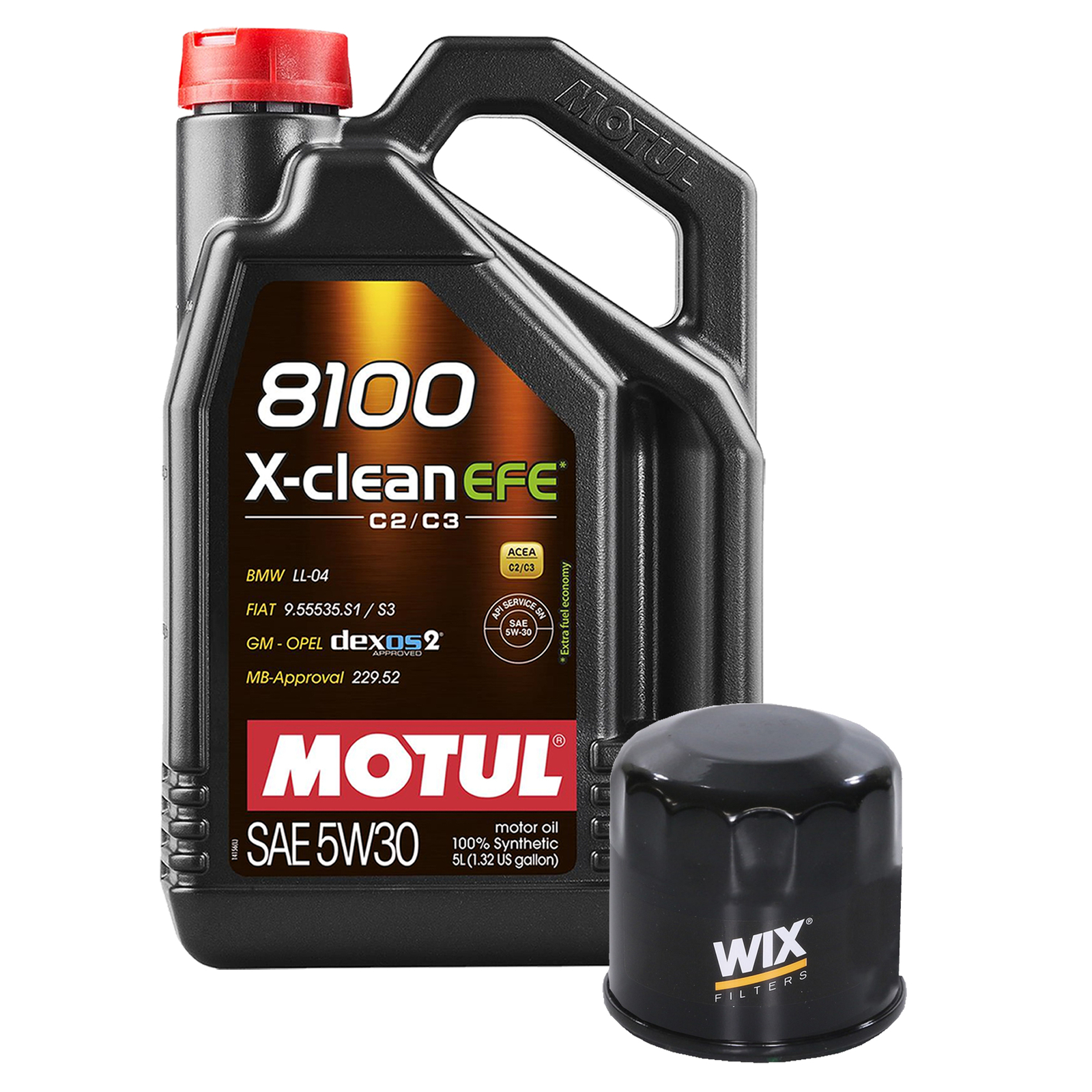 5L Motul 8100 X-CLEAN EFE 5W30 Wix Filter Motor Oil Change Kit For Subaru API SN
