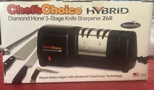 NEW Chef's Choice Hybrid 268 Diamond Hone 3-Stage Knife Sharpener Made in USA