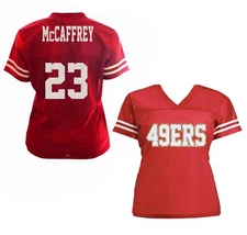McCaffrey 49ers Glitter Women's Football Jersey, Shirt New,  San Francisco