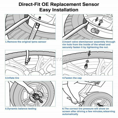 (4)Tire Pressure Sensor TPMS DV6T-1A180-AA TPMU017 For FORD ESCAPE E-150 TRANSIT - Picture 10 of 11