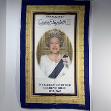 VTG Vista Tea Towel Her Majesty Queen Elizabeth II Golden Jubilee Celebration