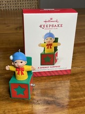 2014 Hallmark Xmas Tree Ornament "A Springy Surprise" Jack in the Box NEW in BOX