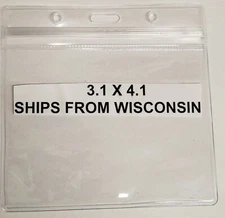 ID Card Holder Zip Lock Card 3" x 4" Parking Permit Holder Pass Work Travel