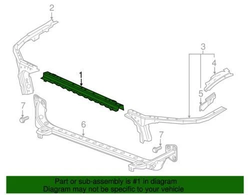 Barra de amarre superior delantera genuina GM 2017-2019 Buick LaCrosse Premium V6 84015363 Foto 2 de 2