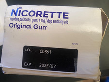 Nicorette Gum Original 4mg 170 Pcs Nicotine Stop Smoking Exp. 7/2027 Shelf Wear
