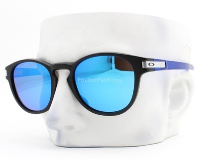 Oakley Latch (A) Sunglasses Matte Black Prizm Sapphire OO9349-5553 Low Bridge