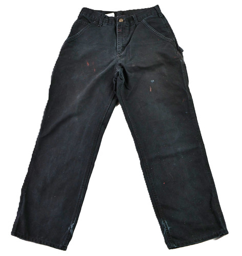 CARHARTT B11 28 x 30 Black Canvas Duck Carpenter Utility Single Knee Pants