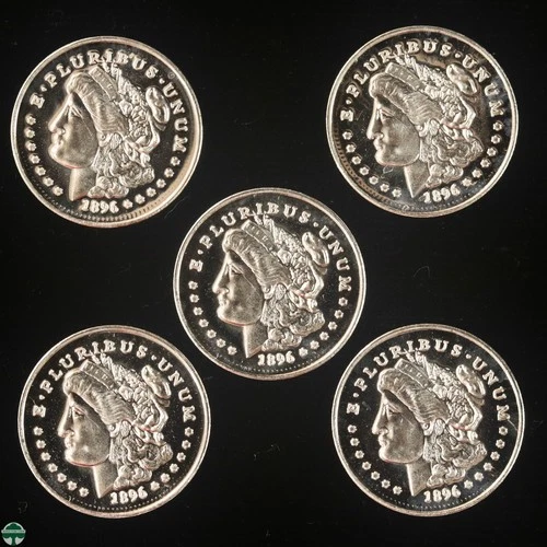1 Gram 0.999 Fine Silver Bars - Lot of 5 - Morgan Liberty Head Design
