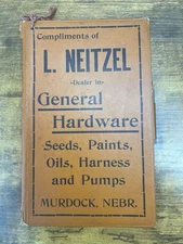 L. Neitzel Hardware Murdock Nebraska Advertising Folder Early NE Store Ephemera
