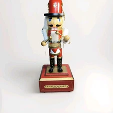FAO Schwartz Christmas Animated Holiday Nutcracker Musical Wood Figurine Works
