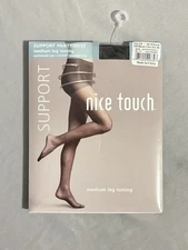 Nice Touch Women's Off Black Size EF Support Medium Leg Toning Pantyhose SEARS