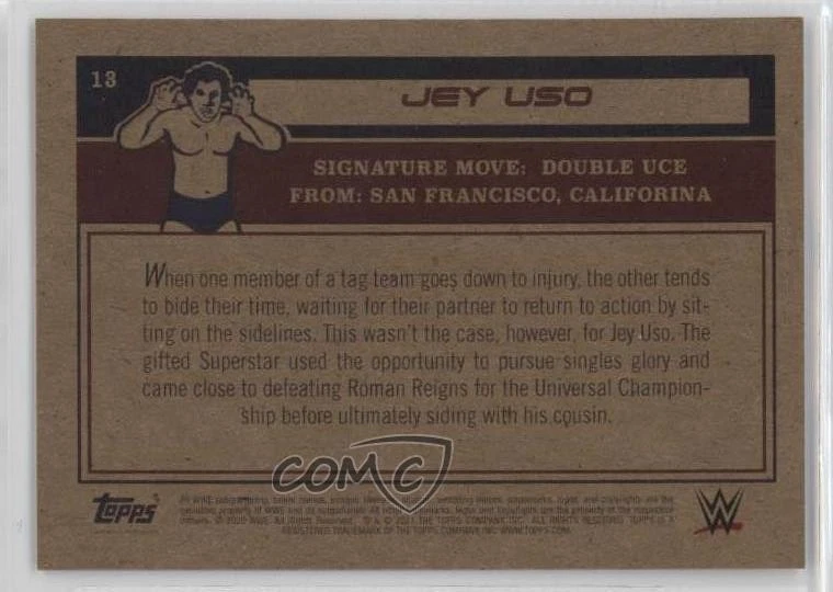 2021 Topps WWE Living Set /800 Jey Uso #13 - Image 2 of 2