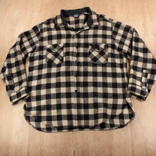 WOOLRICH buffalo plaid wool flannel shirt jacket fits XL vtg 70s 80s usa made