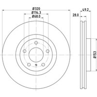 Hella Bremsscheiben Vorne Ø320 Mm InnenbelüFtet FüR Nissan Murano I Z50 Z51