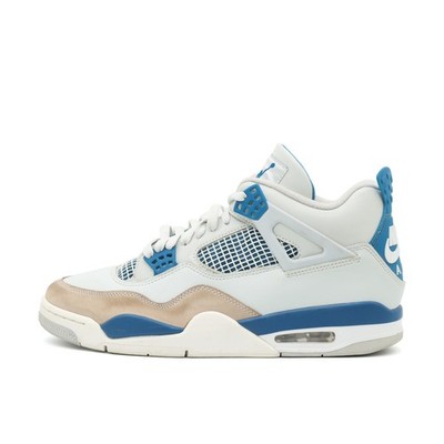 Nike Herren Air Jordan 4 Retro Sneaker EU 45.5 Blau Weiß Beige FV5029-141
