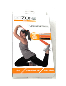 GoZone Flat Resistance Bands 3 Pack Light Medium Heavy 6" x 47" Workout Exerci