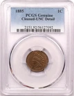 1885 Indian Head Cent 1C, PCGS Genuine UNC Detail Cleaned, Uncirculated BU