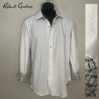 Robert Graham Contrast Long Sleeve Shirt Small Gently worn 100% cotton