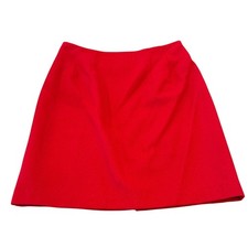 Savannah Wool Skirt Womens 14P Red Vintage Fully Lined Made In USA