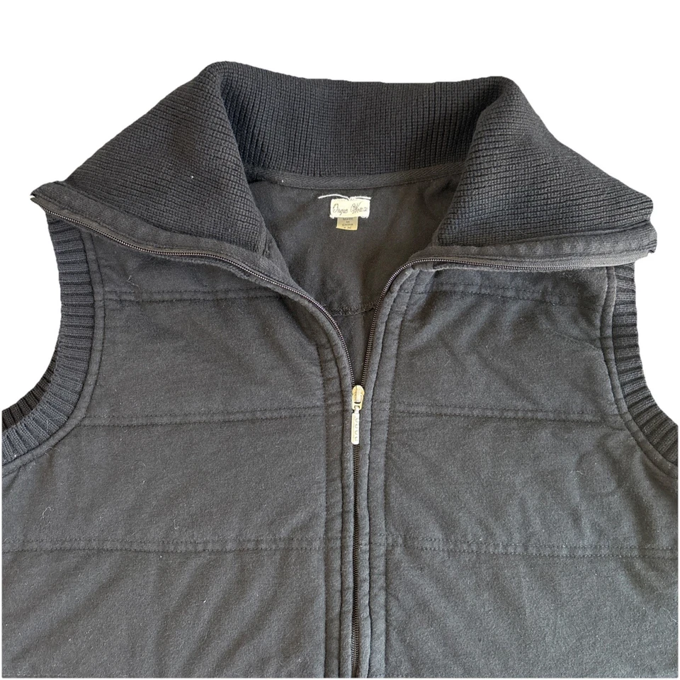 Organa Thomas 女式 1X 黑色绗缝拉链领背心 Puffer 风格 — 第 4/4 张图片