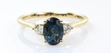 Linjer London Blue Topaz Ring in 14k Yellow Gold 1.12 Carats Size 6