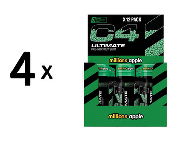 4 x Cellucor C4 Ultimate Pre-Workout Shot (12x60ml) Millions (45,14 EUR/L)
