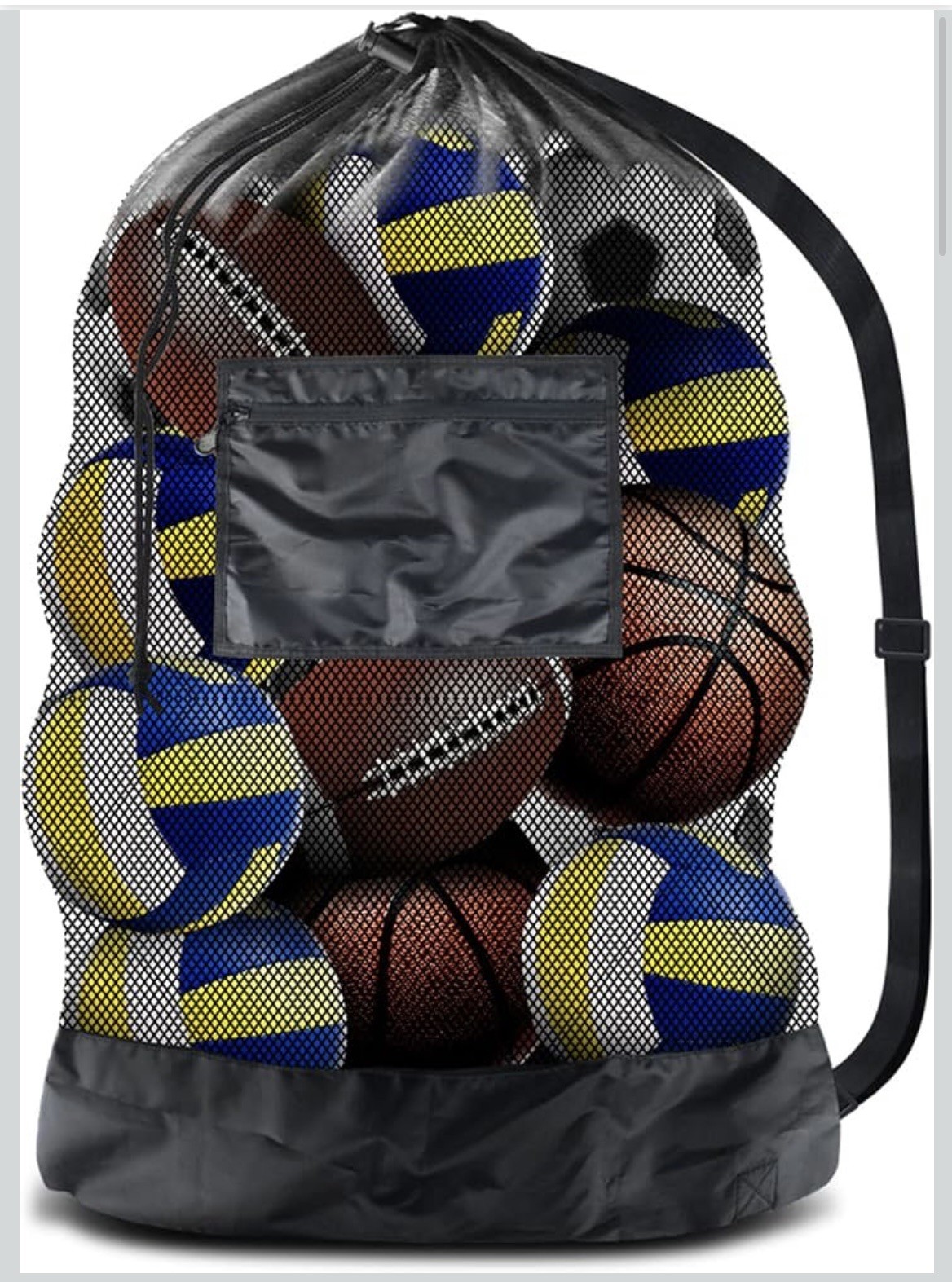 BROTOU Extra Large Sports Ball Bag Mesh Basketball Soccer Football Rugby 1PC 