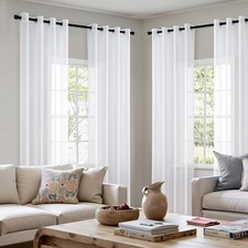Sheer Voile Curtain with Eyelets Sheer Effect Curtain Eyelet Curtain Eyelet Scarf...