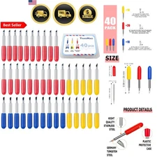Replacement Blades for Cricut Explore Air 2 3 Maker 4 Cutting Machines 40pcs
