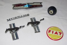 Vintage Car Emblems And Badges Mustang Fiat Chevy Eight Ball Shift Knob