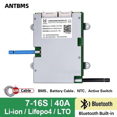 ANT Active 7S-16S 8S-22S 40A BMS For Li-ion Lifepo4 LTO Battery 24V-4BV BT CAN