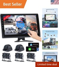 RV Camera System with Carplay Android Auto, 5 1080P Wired Backup Camera