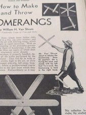 1931 MAGAZINE PAGE #012- HOW TO MAKE AND THROW BOOMERANGS- 2 PAGES