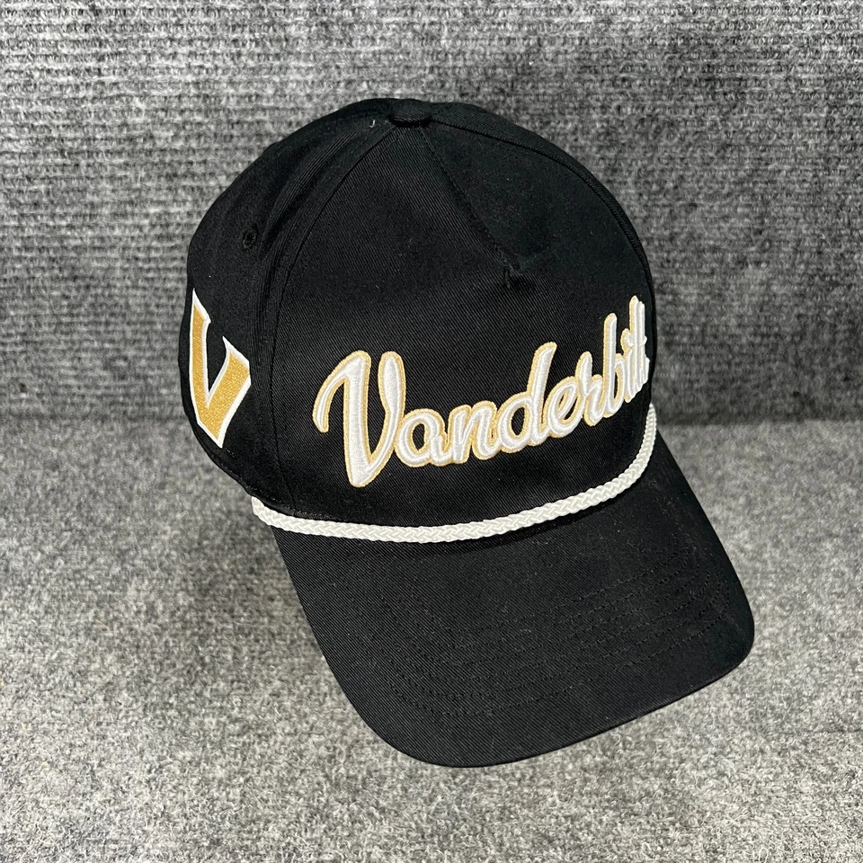 Vanderbilt Commodores Hat Cap Mens Snap Back Adjustable Black Corded NCAA SEC - Image 3 of 4