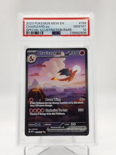 CHARIZARD EX 2023 POKEMON 151 SPECIAL ILLUSTRATION RARE #199 PSA 10 Q0895