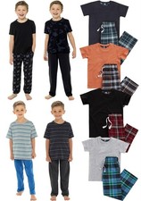 Boys Long Cotton Pyjamas Kids Jersey Summer Short Sleeved Pyjama Set Nightwear