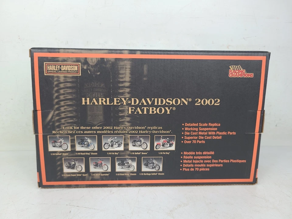 (NEW) 2002 Harley Davidson Fatboy 1:10 Ertl American Muscle 33167 Motorcycle - Image 4 of 4