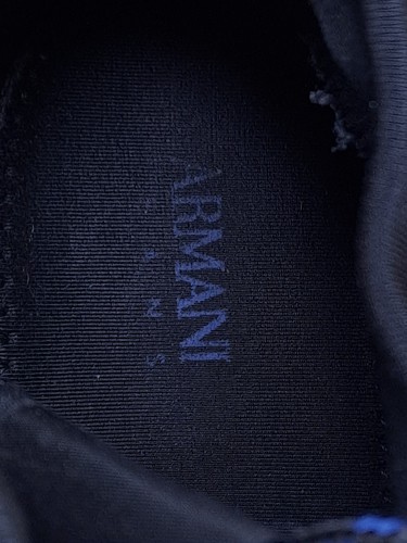 Armani Jeans Men's Sneakers Breathable Fabric Flexible Sole Sz 42 Black - Imagen 18 de 18