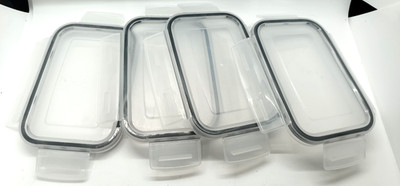 RAZAB Replacement Lids Only   Small Rectangular Snap Lock   Set of 4   5''x3''