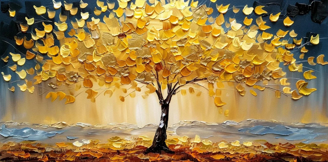 Abstract Gold Tree of Life Canvas Painting Poster Home Decor Wall ...