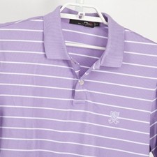 RLX Ralph Lauren Mens Purple Striped Performance Golf Polo Shirt Large PCC 1890